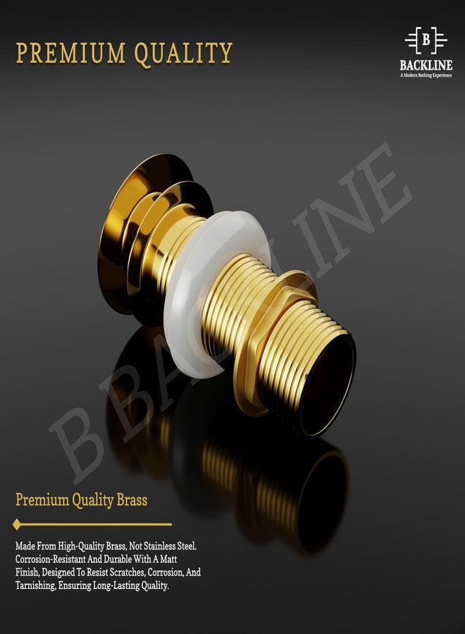 B Backline Brass 5-Inch Pop up Waste Coupling for Wash Basin | 32 MM Full Thread Waste Coupling For Basin (Gold Glossy, 5-INCH) - Image 2